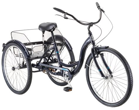 Schwinn 26 Mackinaw Adult Tricycle With Basket Single Speed Blue