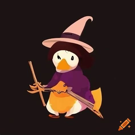 ducks dressed as witches with broomsticks