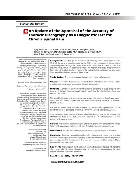 Pdf An Update Of The Appraisal Of The Accuracy Of Thoracic