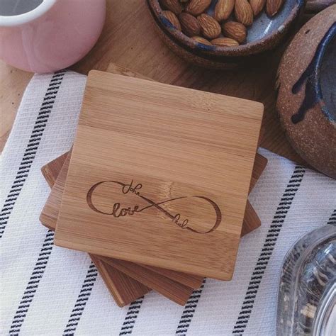 Personalized Wood Coasters Custom Wooden Coasters Eternal Love For