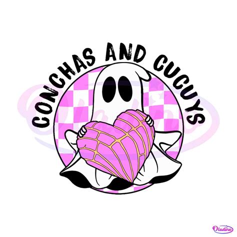 Cute Ghost Holding Pink Heart Conchas And Cucuys Svg File Oladino