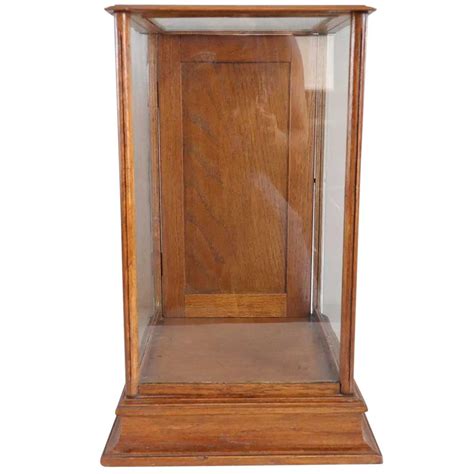 Small American Oak And Glass Table Top Display Case