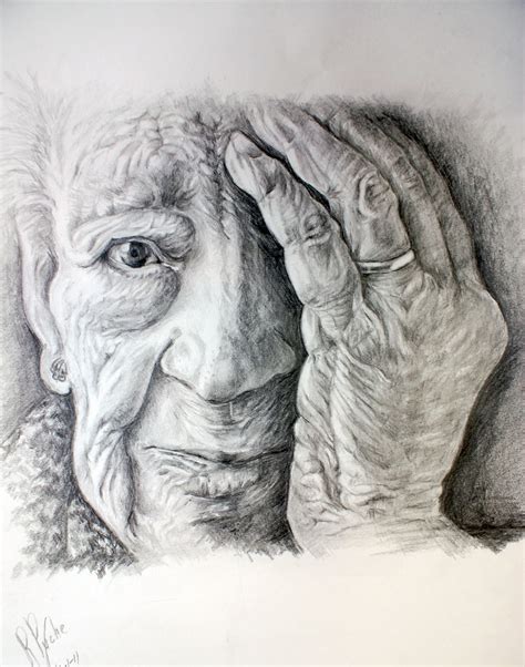 Rpuche Dibujos Y Pinturas Retrato De Anciana
