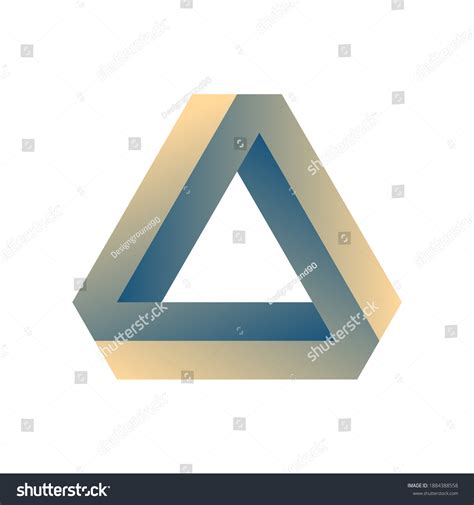 Impossible Triangle Penrose Optical Illusionendless Shape Vetor Stock