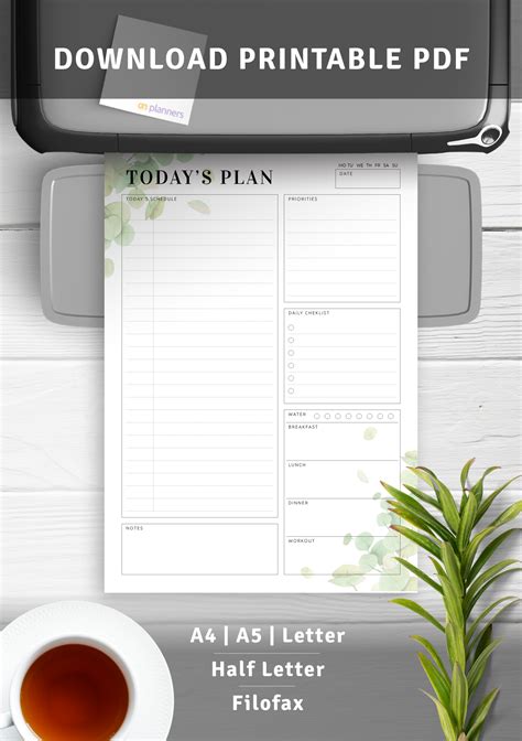 Download Printable Undated Planner With Daily Checklist Pdf