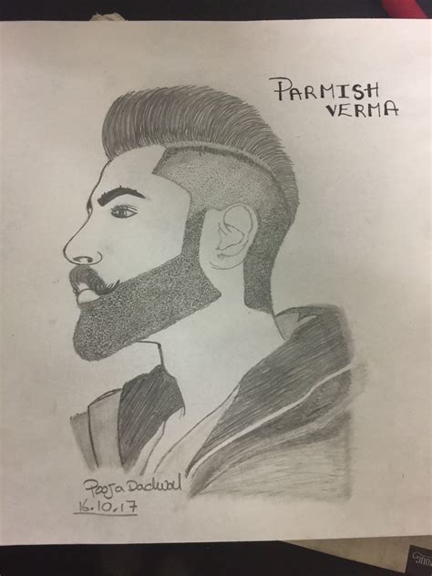 Parmish Verma Fan Dhakk Parmish Verma Beard Pencil Sketching Art