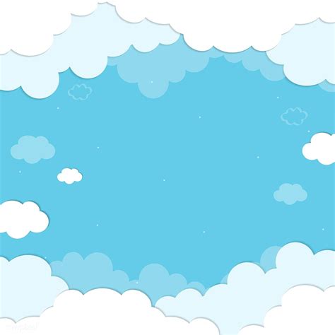 Blue Sky With Clouds Patterned Background Vector Free Image By