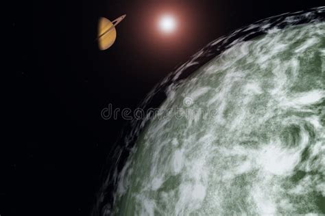 Saturn S Terraformed Moon Stock Illustration Illustration Of Bodies