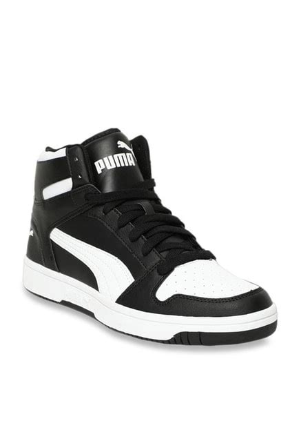 Buy Puma Mens Rebound Lay Up Black And White Ankle High Sneakers Online