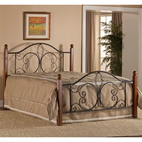 Hillsdale Metal Beds Queen Milwaukee Wood Post Bed With Bed Frame A1