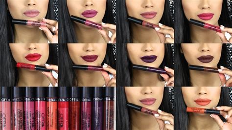 ofra cosmetics long lasting liquid lipstick lip swatches youtube