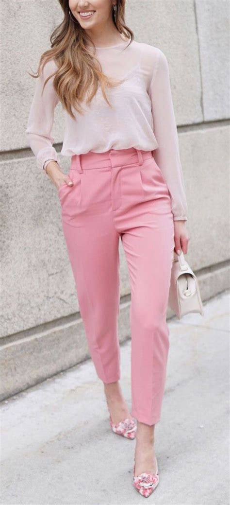 Spring Staples Lustrous Pink Pants Outfit Pink Trousers Outfit Photoshoot Outfits