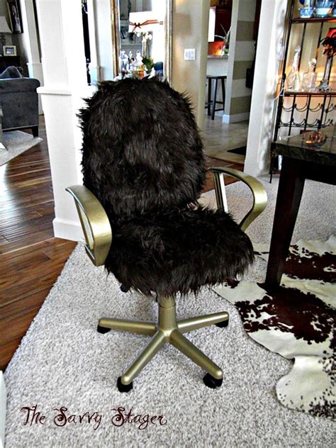 The white one is furry and very cute.easy to installation. Angie's Fabulous Fur Office Chair Makeover! | Office chair ...
