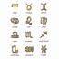 Twelve Zodiac Signs Flat Cartoon Vector Illustrations Set Celestial 