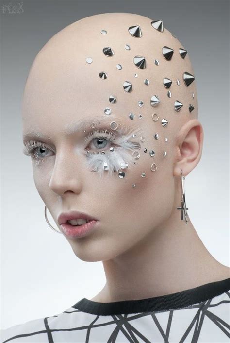 Spikes Futuristic Makeup Artistry Makeup Bald Cap