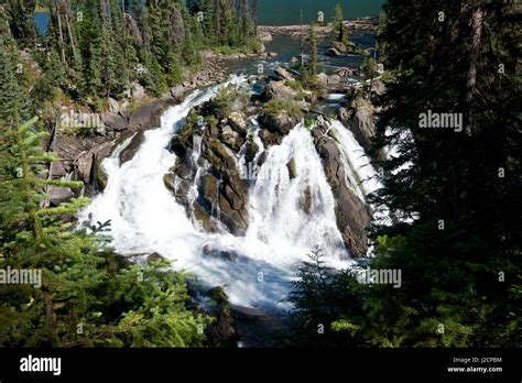 Ghost Lake Falls On The Matthew River In The Cariboo Region Of British