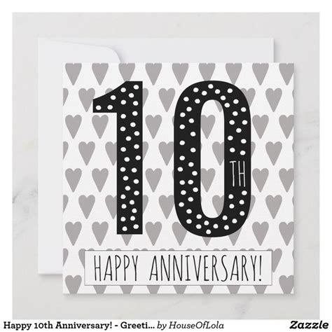 Happy 10th Anniversary Greeting Card Happy 10th