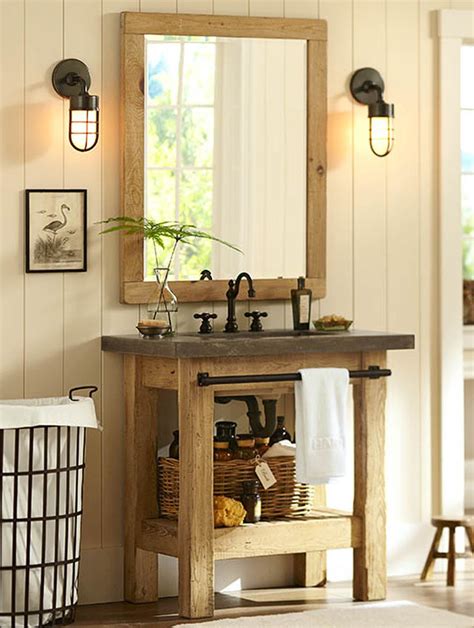 A bathroom vanity will definitely help you to express this mix of styles that you've chosen, so make or buy it carefully to perfectly fit the space. Rustic farmhouse style bathroom design ideas 7 - Hoommy.com