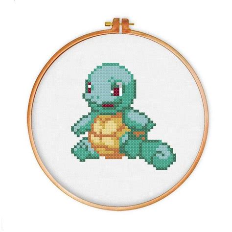 Squirtle Pokemon Cross Stitch Pattern Instant Download Cute Cross Stitch Free Shipping Pdf