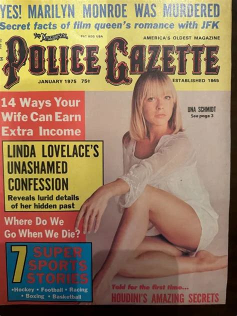 National Police Gazette Magazine 1975 January Amazing Article About Houdini £23 58 Picclick Uk