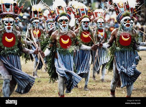 Papua New Guinea Native Tribal People Wearing Traditional Clothing Large Format Sizes