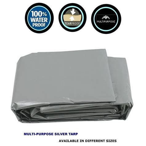 Extreme Heavy Duty Two Tone Grey Poly Tarp Reinforced Multipurpose