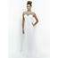 Blush 9952  White Beaded Illusion Chiffon Prom Dress RissyRooscom