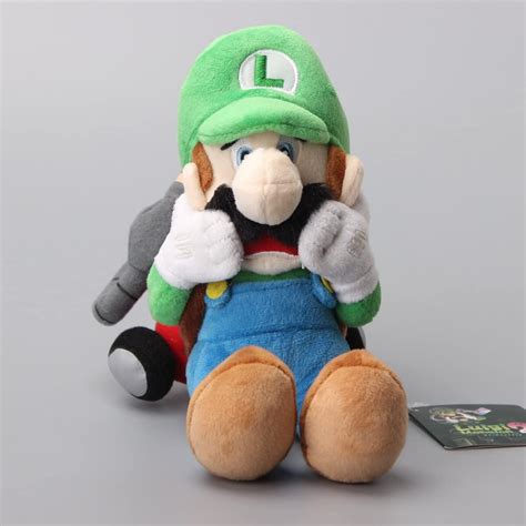 Scared Luigi With Strobulb Official Luigis Mansion Plush Video Game