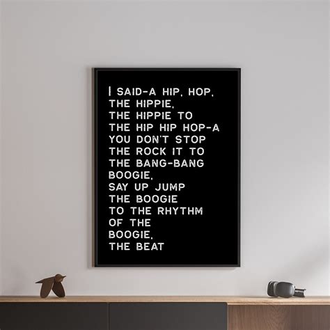 I Said A Hip Hop The Hippity Rap Lyrics Wall Art Rap Etsy