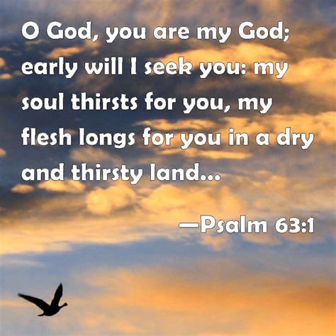 Psalm 631 O God You Are My God Early Will I Seek You My Soul