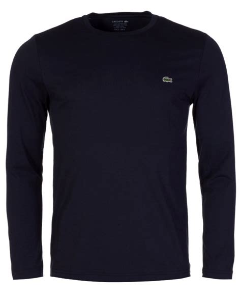 Lacoste Long Sleeve Crew T Shirt In Navy Blue Intoto7 Menswear