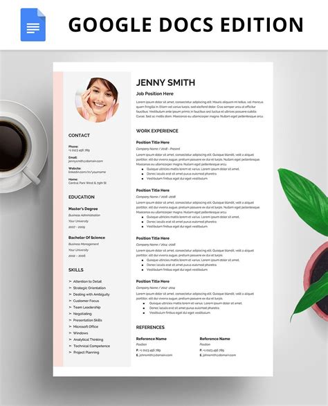 Resume Template, CV, Google Docs | Resume template, Resume design template, Resume template ...