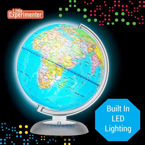 Illuminated World Globe For Kids With Stand Built In Led For Illumina