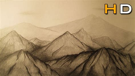 How To Draw A Mountains With Pencil Step By Step