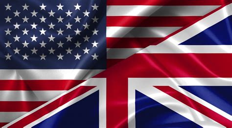 United States Usa Vs Great Britain England Flags Comparison Concept