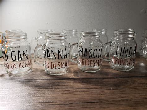 Mason Jar Shot Glasses Wedding Favors Personalized Shot Etsy