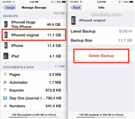 How To Delete Old Icloud Backups On Iphone And Ipad In Ios 9 Ios 8 Ios 7