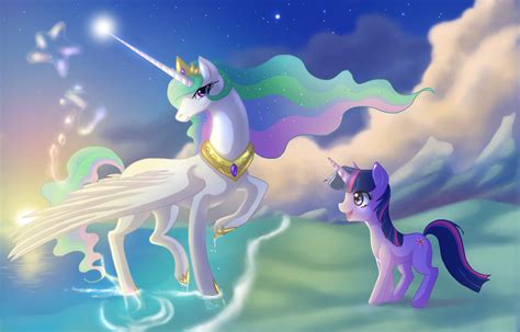 Princess Celestia And Twilight Sparkle Drawn By Jack A Lynn Bronibooru