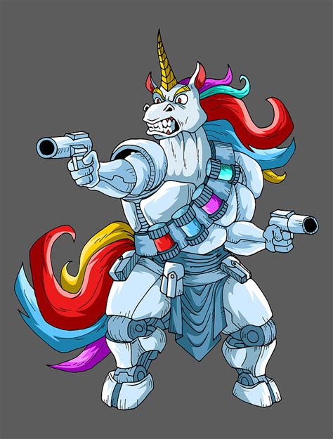 Unicorn Warrior For Women Funny Military Weapons Armour Digital Art