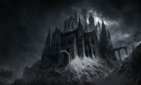 کاغذ دیواری Dark Fantasy Evil Castle Imgfair