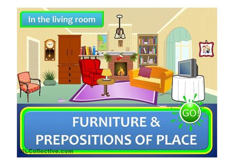 This video will definitely help the kindergarten kids to understand on, un. IN THE LIVING ROOM - furniture + prepositions of place (a ...