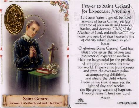 Prayer To Saint Gerard Wallet Card Eb258 Expectant Mothers Patron