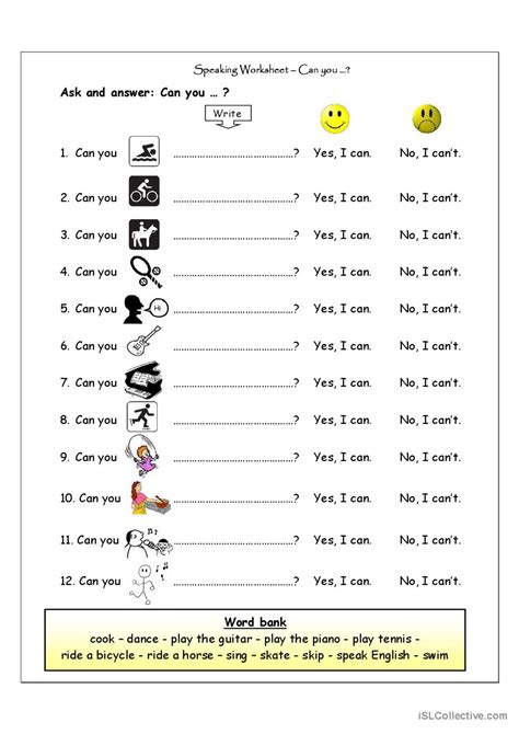 Speaking Worksheet Can You English Esl Worksheets Pdf And Doc