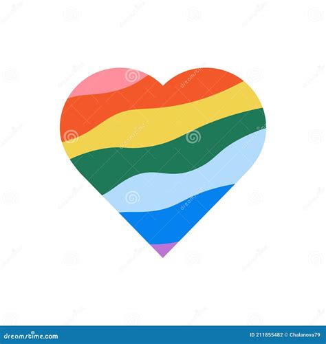 vector icon of rainbow heart lgbt community sign stock vector illustration of heart flag