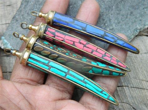 Nepal Tibetan Claw Pendant Coral Lapis And Turquoise Pendant Etsy