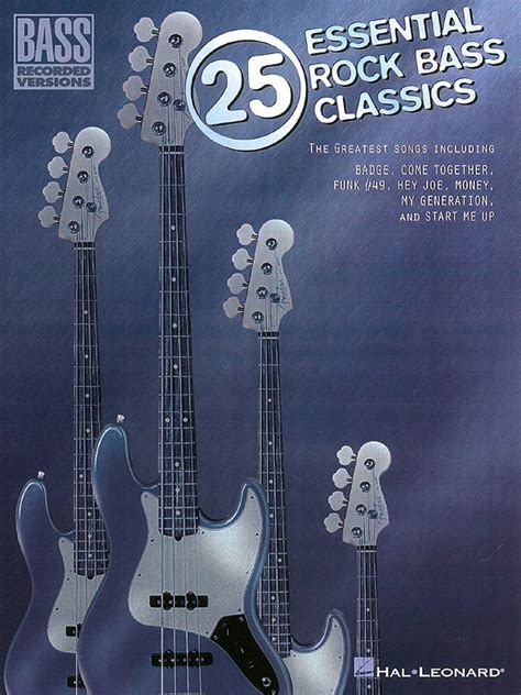 25 Essential Rock Bass Classics Bass Tab Softcover Book Hal Leonard