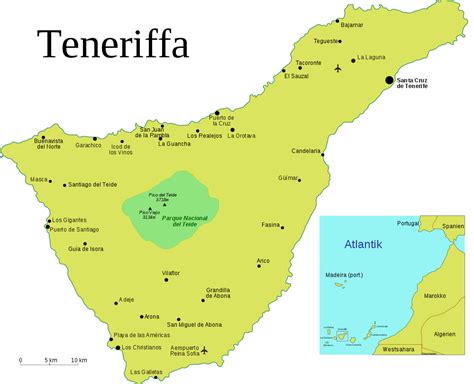 Este mapa interactivo te permite consultar los principales lugares de interés de la isla de tenerife: Map of Tenerife (Overview Map, German) : Worldofmaps.net ...