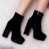 Pictures of Black Suede Ankle Boots With Heel