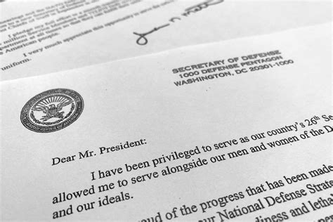 defense secretary jim mattis letter to president trump fox news