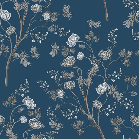 Blue Flower Peel And Stick Removable Wallpaper 3714 Etsy